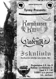 Next Korpikuusen Kyynel gig w/Gladenfold, Iskulintu: Rokbar, Turku, 5.9.2014